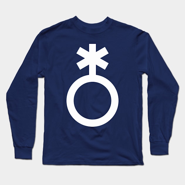 Nonbinary Symbol (white) Long Sleeve T-Shirt by adrianimation